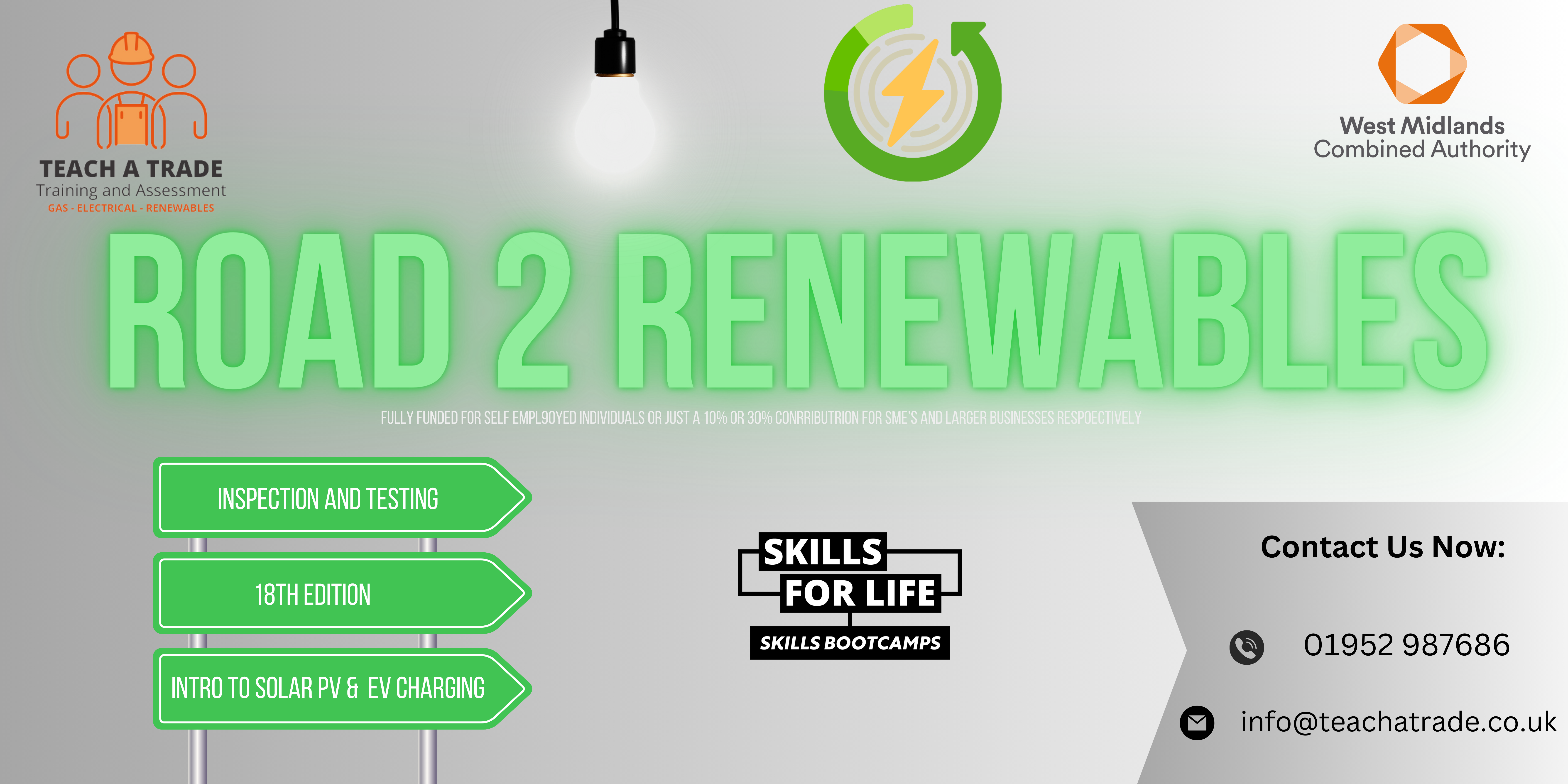 here is a graphic about our new Renewables Skills Bootcamp course for 2023-2024